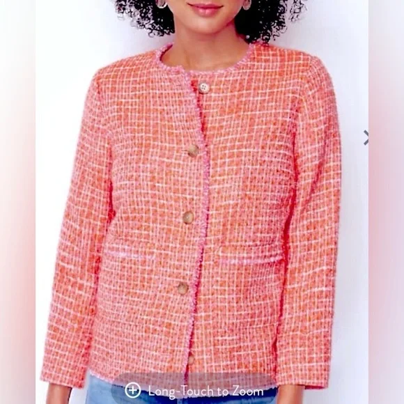 NWT J. Jill Clementine Tweed Front Button Jacket NWT  Size L/P - Picture 2 of 4